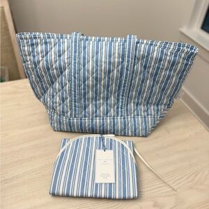 Neely and Chloe Blue Striped Tote Bag